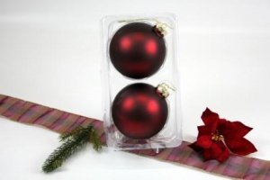 2 Christbaumkugeln Ochsenblut matt Ø 10 