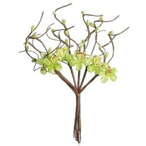 2 Dekosträußchen Apfelblüten, grün