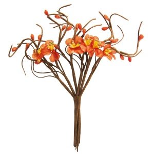 2 Dekosträußchen Apfelblüten, orange