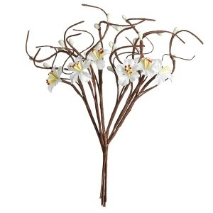 2 Dekosträußchen Apfelblüten, weiß