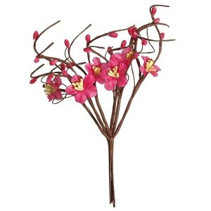 2 Dekosträußchen Apfelblüten,fuchsia