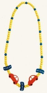 2 Halsketten "Autos" aus Holz für Kinder
