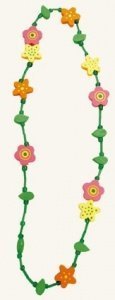 2 Halsketten "Blumen" aus Holz für Kinde