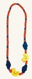 2 Halsketten "Ente" aus Holz für Kinder