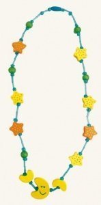 2 Halsketten "Mond" aus Holz für Kinder