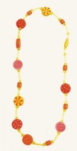 2 Halsketten "Obst" aus Holz für Kinder