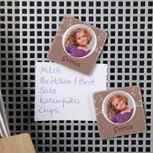 2 Kühlschrankmagnete mit Foto und Name