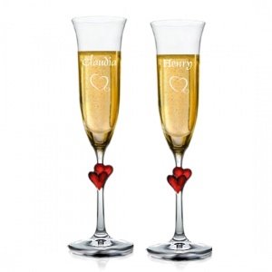 2 Sektgläser mit Gravur
