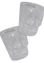2 Totenkopf Halloween Whisky-Gläser transparent