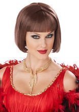 20er Bob-Perücke mit Pony braun