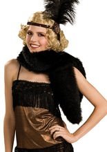 20er-Jahre Pelz-Stola schwarz