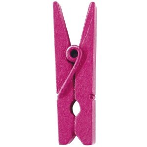 24 Deko-Klammern Mini, fuchsia