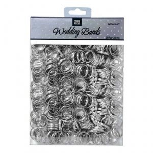 288 Silberne Ringe als Hochzeitsdeko
