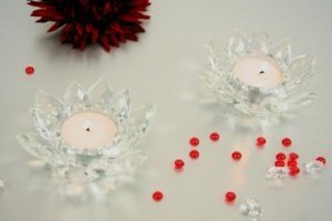 2er-Set Lotus Teelichthaltern mit Teelic