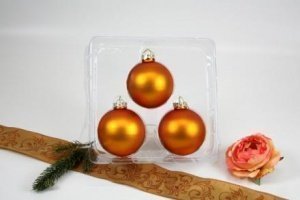 3 Christbaumkugeln Blutorange matt Ø 8 c