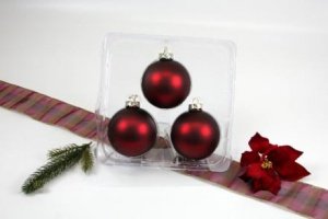 3 Christbaumkugeln Ochsenblut matt Ø 8 c