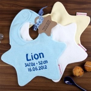 3 Lätzchen in Sternform für Jungen