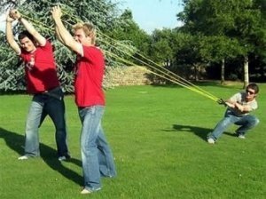 3 Personen Wasserbomben Katapult