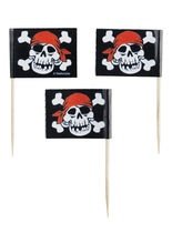 30 Fähnchen Totenkopf Skull Piratenparty