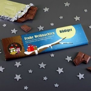 300g Weihnachtsschokolade mit Eulen und 