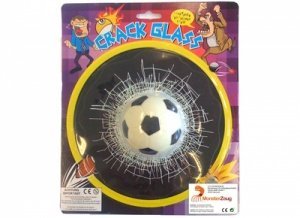 3D Aufkleber Fußball in der Scheibe