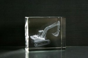 3D-Laserwürfel Bagger