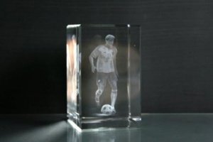 3D-Laserwürfel Fussball