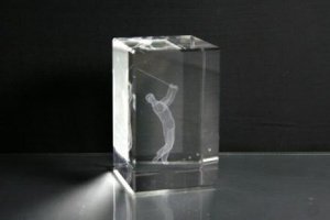 3D-Laserwürfel Golfer