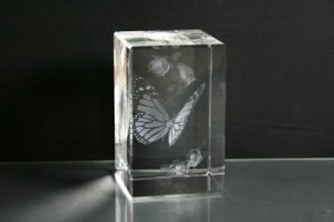 3D-Laserwürfel Schmetterling