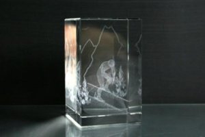 3D-Laserwürfel Ski Downhill