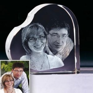 3D Portrait in Herz-Glas