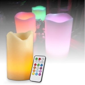 3x Rainbow LED Kerzen