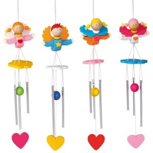 4 Klangspiele mit bunten Engels Motiven