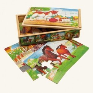 4 Puzzle Box, Tiere Holzspielzeug