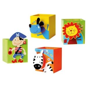 4 schöne Stiftständer aus Holz mit lusti