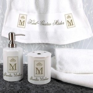 4-teiliges Geschenkset fürs Bad mit Name