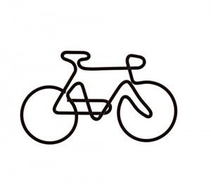 4 x Fahrrad Büroklammern schwarz Draht Lesezeichen Geschenkidee Radfahrer