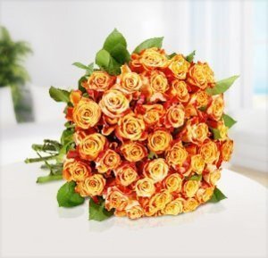40 orangefarbene Rosen