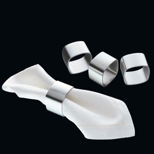 4er Set Serviettenringe aus Edelstahl, m