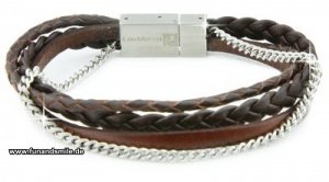 4in1 Lederarmband Braun mit Kette von Le