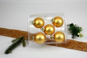 5 Christbaumkugeln Inkagold matt Ø 6 cm