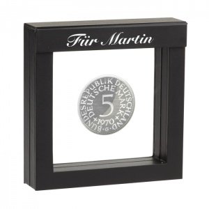 5 DM-Silbermünze mit personalisierbarem 