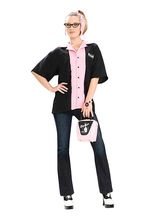 50er Jahre Rockabilly Bowling-Bluse rosa