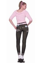 50er Jeans-Leggings Rockabilly schwarz