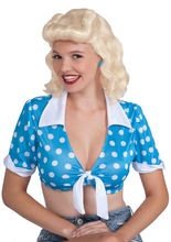 50er Rockabilly Perücke mit Tolle halbla