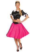 50er Satin-Rock mit Petticoat pink