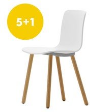 5+1 Angebot: Vitra - Hal Wood Stuhl, wei