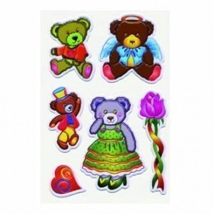 6 Bögen 3D Sticker - Motiv Bärenfamilie