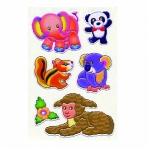 6 Bögen 3D Sticker - Motiv Elefant und s