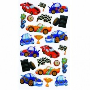 6 Bögen Kristall Sticker - Motiv Autos